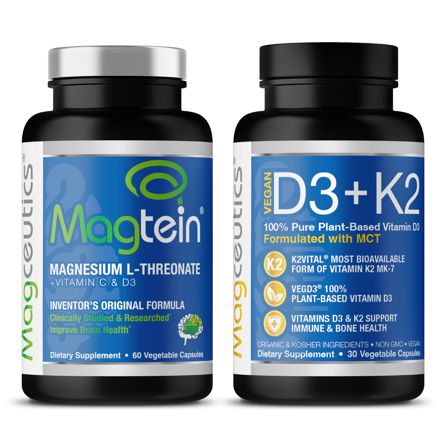Buy Magtein & Vegan D3 K2 Magnesium Capsules for Bone Health