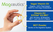 Vegan Vitamin D3 + K2 - 30 Capsules - MAGCEUTICS